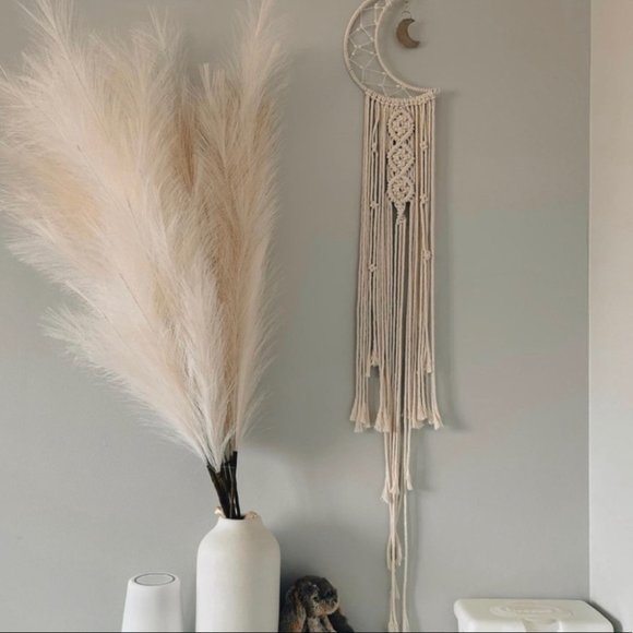 Half-Moon Macrame Wall Hanging Boho Home Decor - Picture 5 of 8